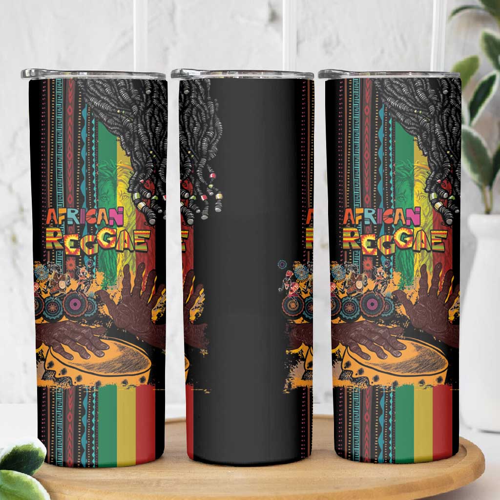 Afro-Caribbean Skinny Tumbler African and Reggae Art Music LT03