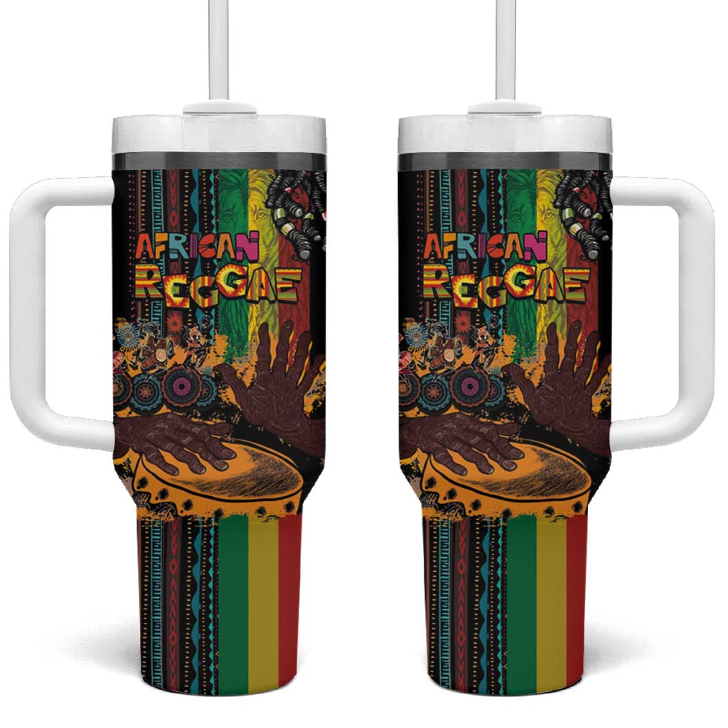 Afro-Caribbean Tumbler With Handle African and Reggae Art Music LT03