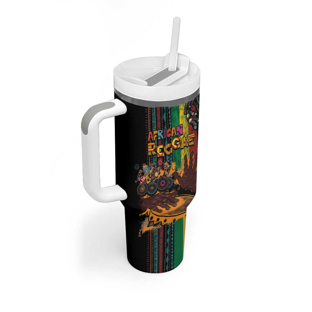 Afro-Caribbean Tumbler With Handle African and Reggae Art Music LT03