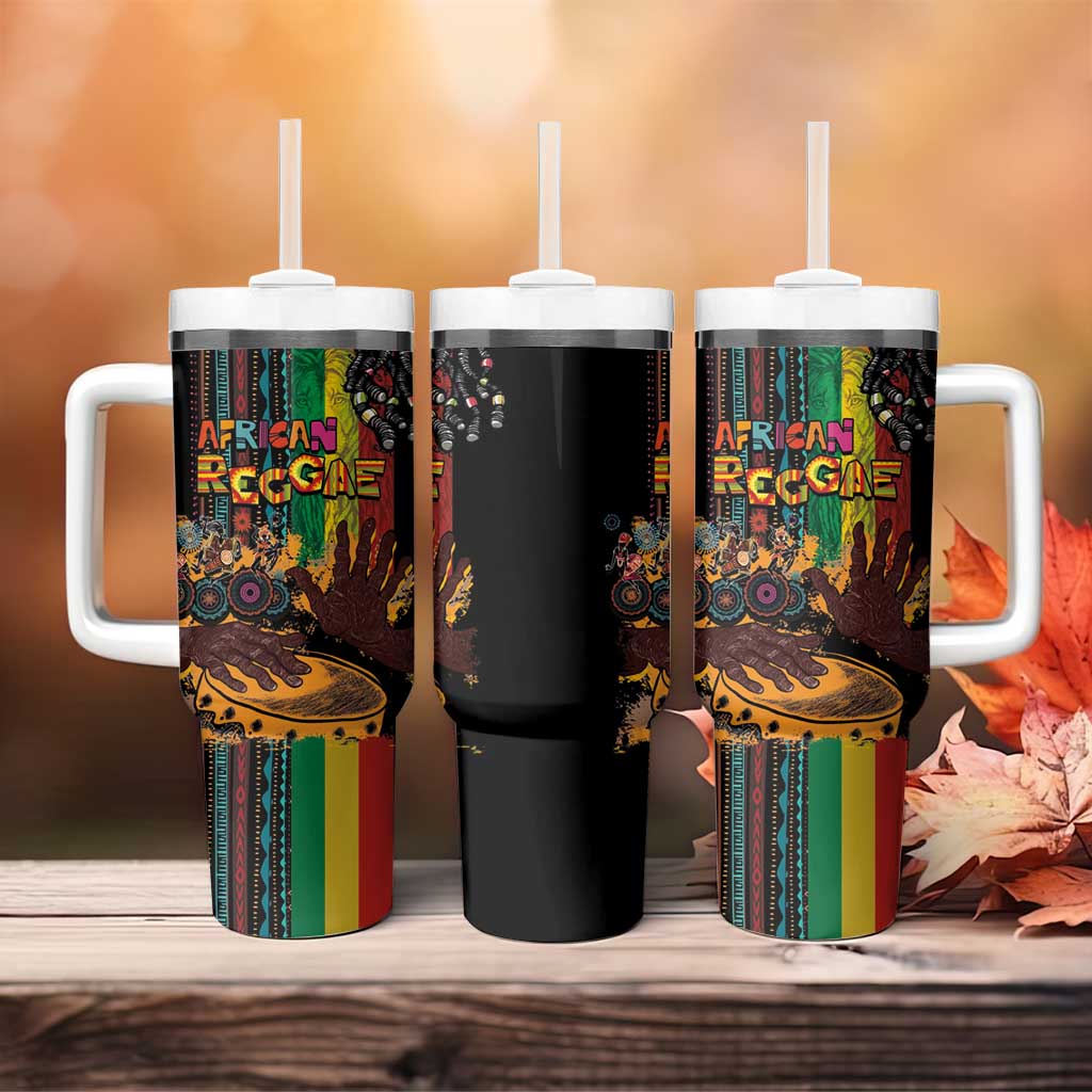 Afro-Caribbean Tumbler With Handle African and Reggae Art Music LT03