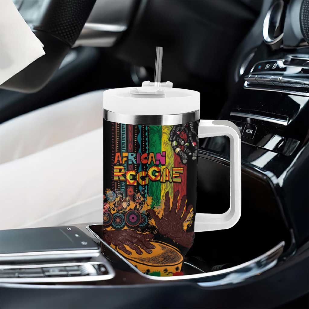Afro-Caribbean Tumbler With Handle African and Reggae Art Music LT03