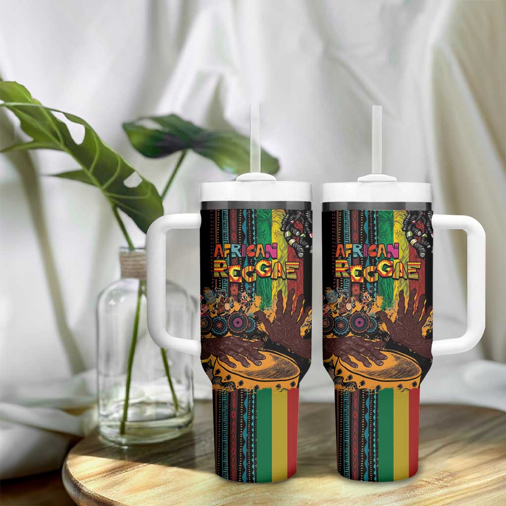 Afro-Caribbean Tumbler With Handle African and Reggae Art Music LT03