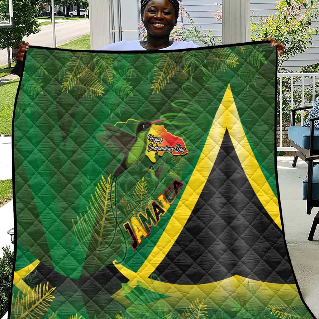 Afro Jamaica Independence Day Quilt Swallow-tail Hummingbird with Tropical Plants LT03