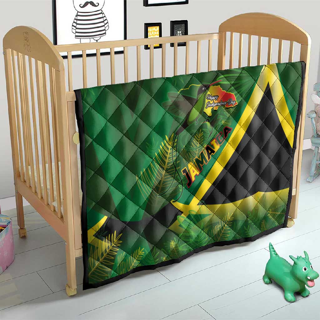 Afro Jamaica Independence Day Quilt Swallow-tail Hummingbird with Tropical Plants LT03