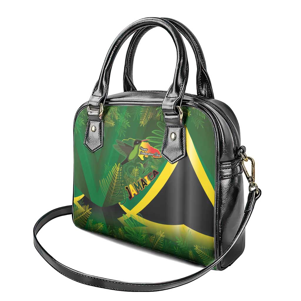 Jamaica Independence Day Shoulder Handbag Swallow-tail Hummingbird Tropical Plants and National Flag LT03
