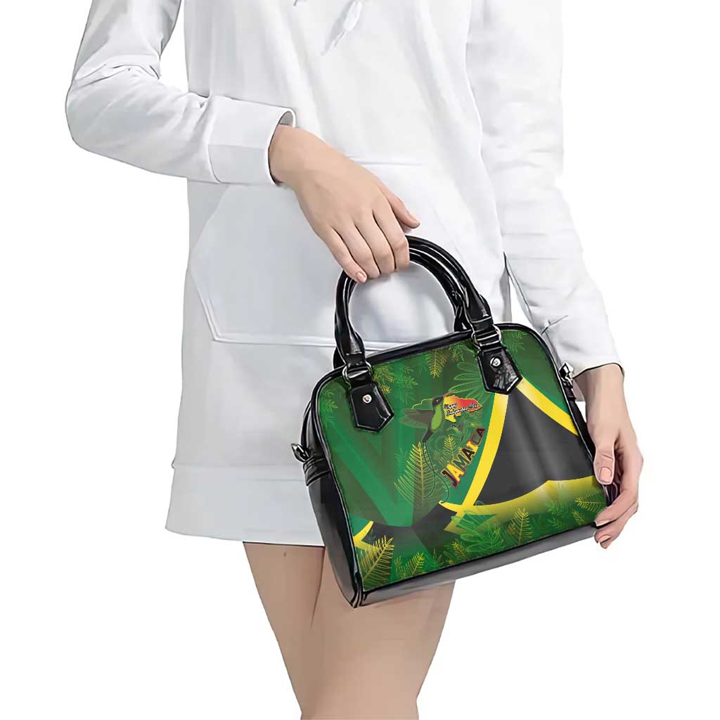 Jamaica Independence Day Shoulder Handbag Swallow-tail Hummingbird Tropical Plants and National Flag LT03