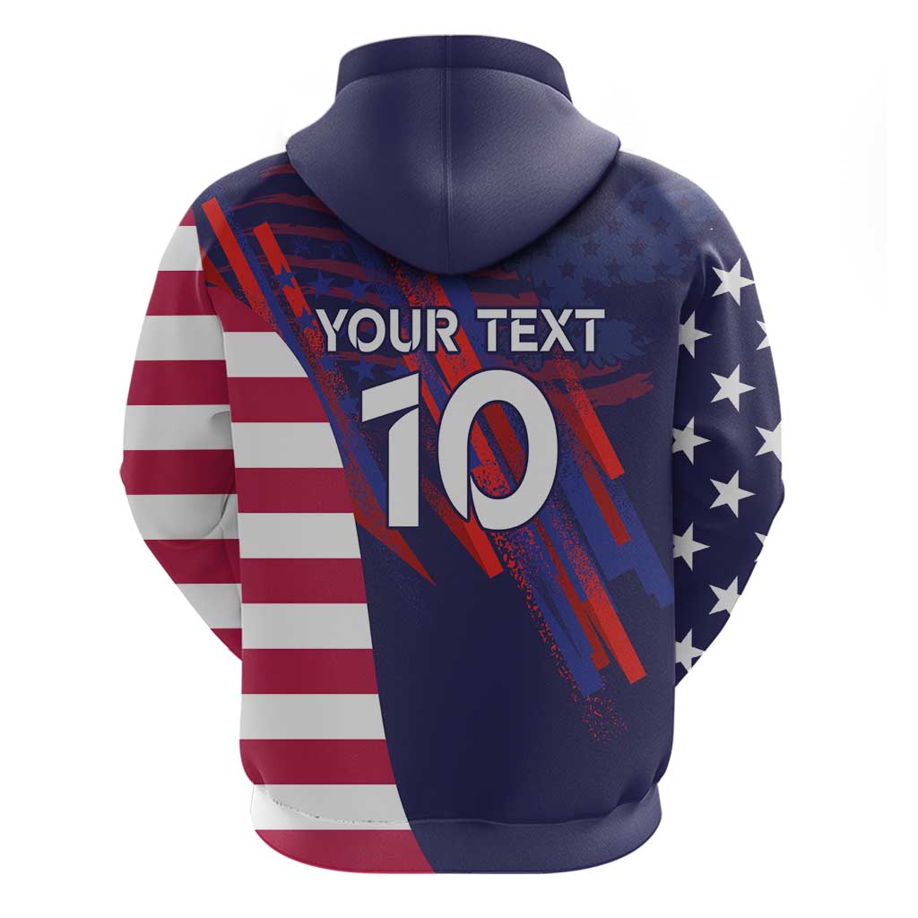 Custom United States Pacific Rugby 2024 Hoodie The Eagle and USA Flag Style LT03