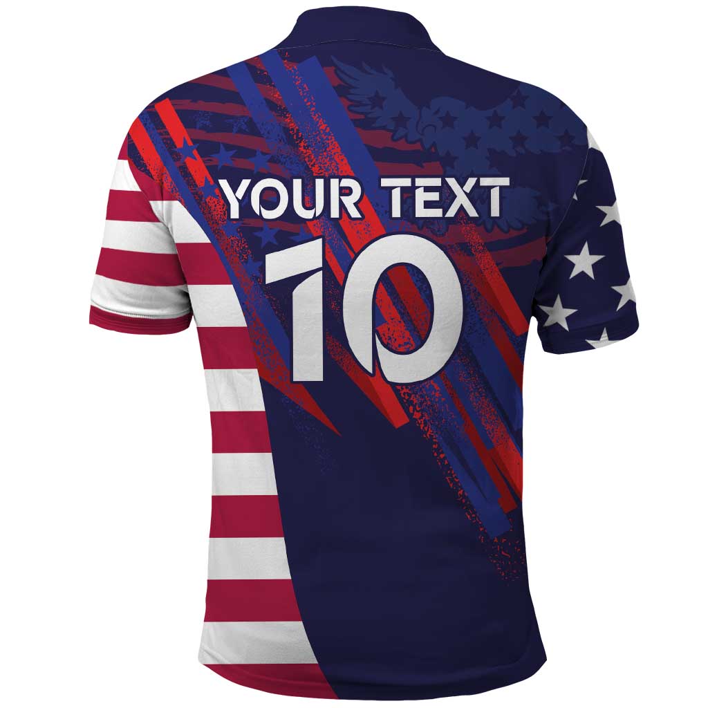 Custom United States Pacific Rugby 2024 Polo Shirt The Eagle and USA Flag Style LT03