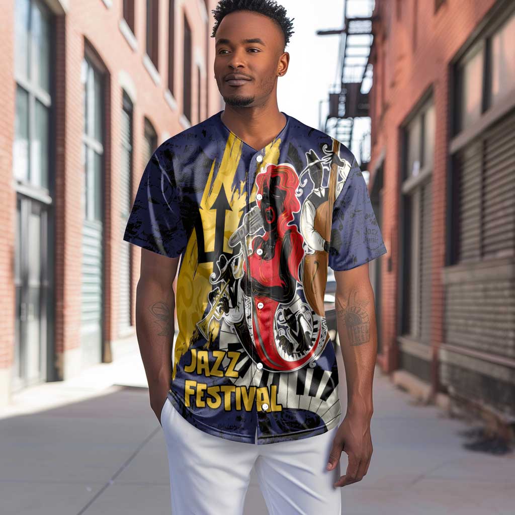 Afro-Barbados Jazz Festival Baseball Jersey Abstract Jazz Art LT03