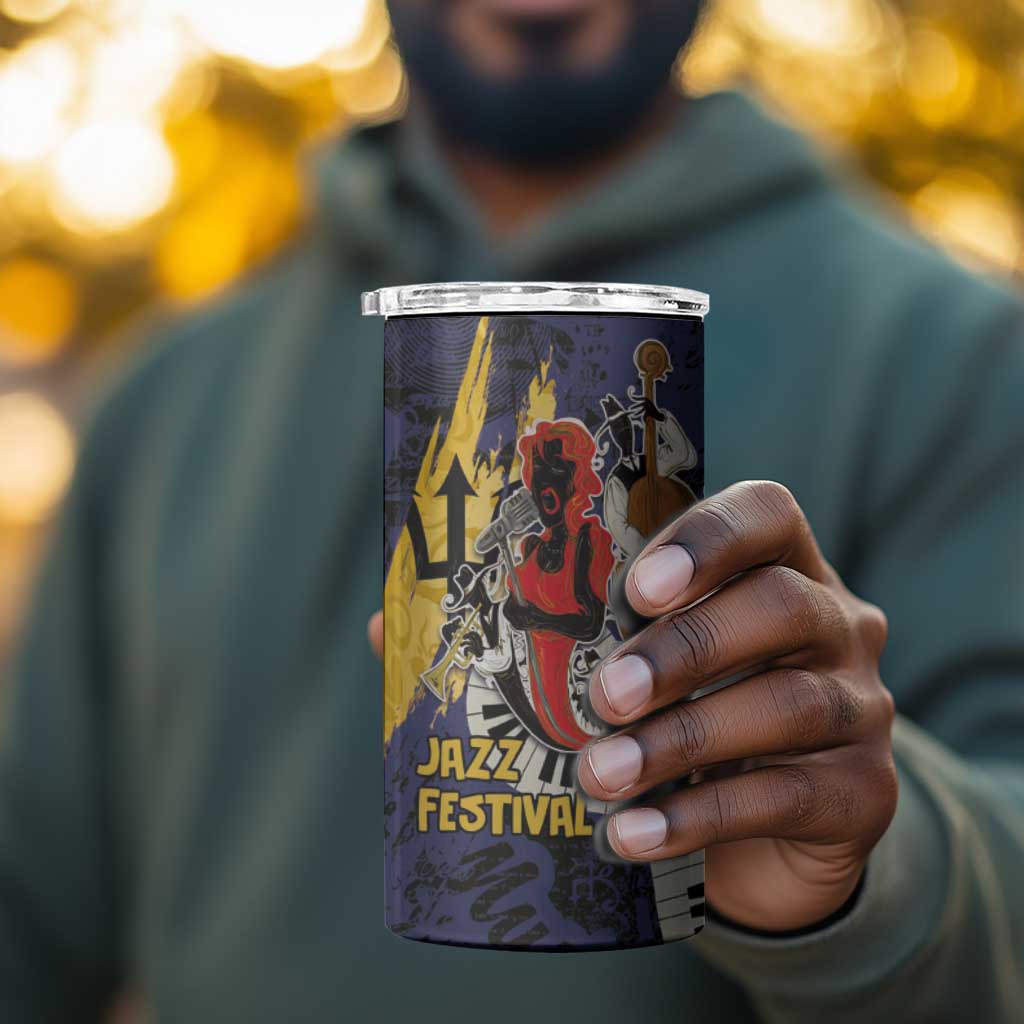 Afro-Barbados Jazz Festival 4 in 1 Can Cooler Tumbler Abstract Jazz Art LT03