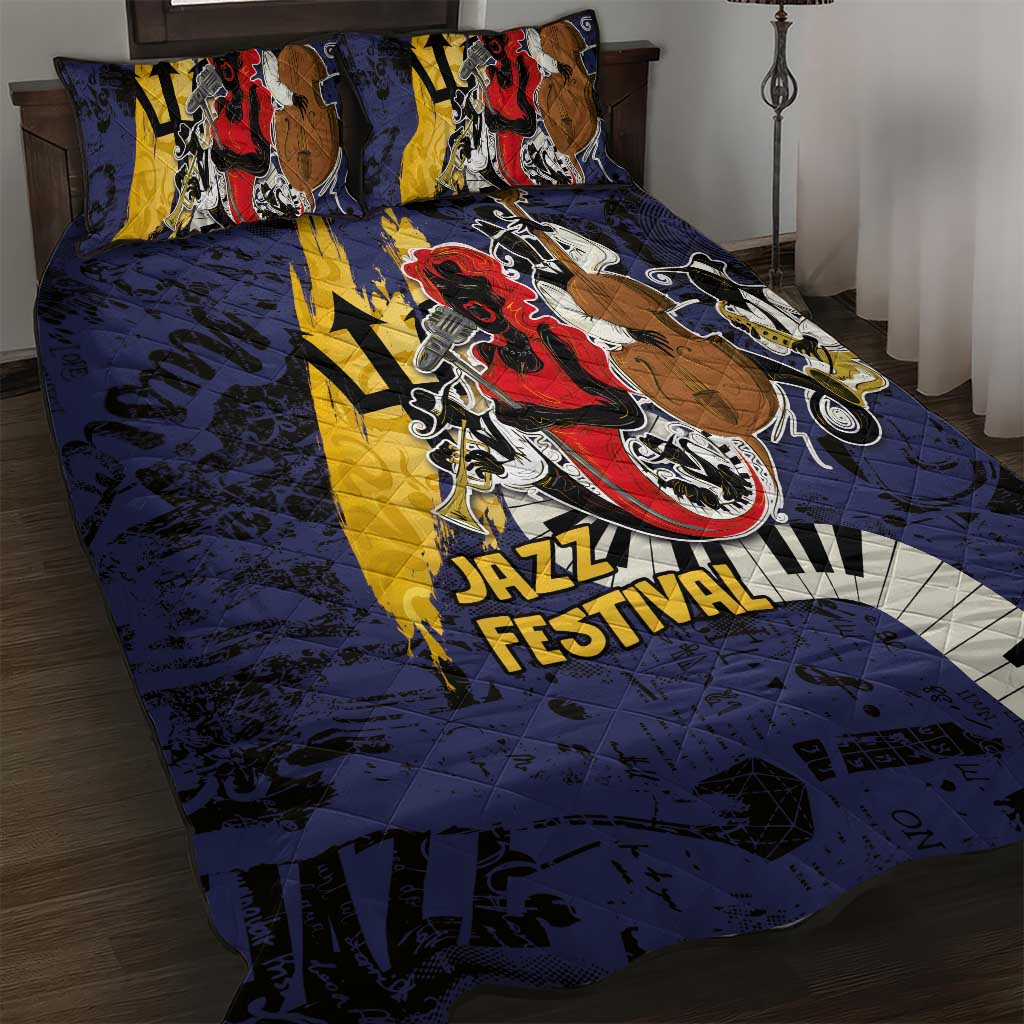 Afro-Barbados Jazz Festival Quilt Bed Set Abstract Jazz Art LT03