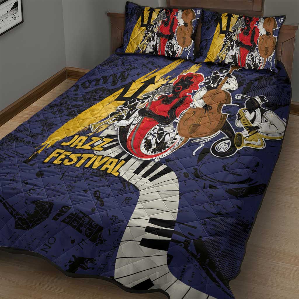 Afro-Barbados Jazz Festival Quilt Bed Set Abstract Jazz Art LT03