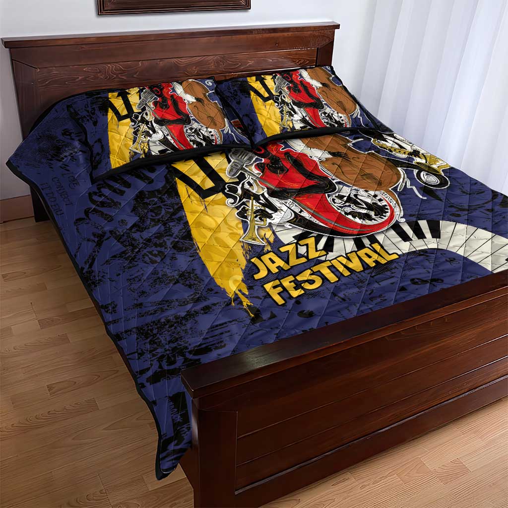 Afro-Barbados Jazz Festival Quilt Bed Set Abstract Jazz Art LT03