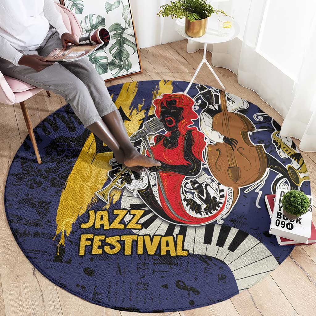 Afro-Barbados Jazz Festival Round Carpet Abstract Jazz Art LT03