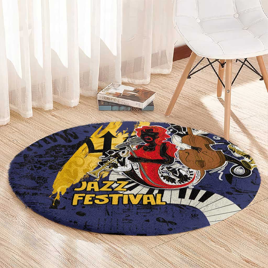 Afro-Barbados Jazz Festival Round Carpet Abstract Jazz Art LT03