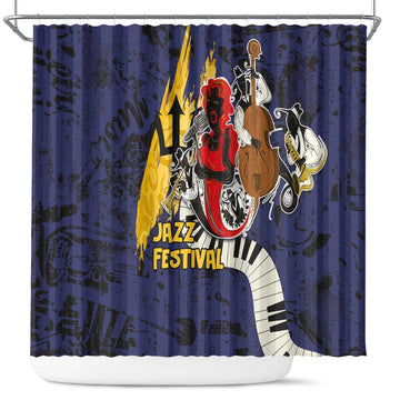 Barbados Jazz Festival - Abstract Jazz Art Shower Curtain LT03