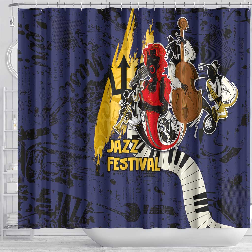 Barbados Jazz Festival - Abstract Jazz Art Shower Curtain LT03