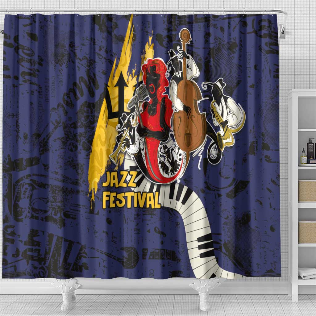 Barbados Jazz Festival - Abstract Jazz Art Shower Curtain LT03