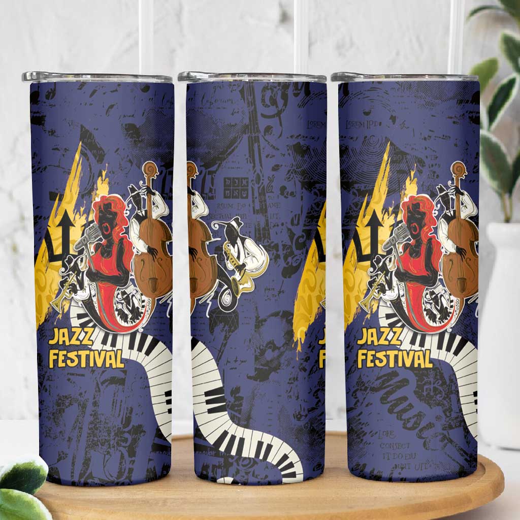 Afro-Barbados Jazz Festival Skinny Tumbler Abstract Jazz Art LT03