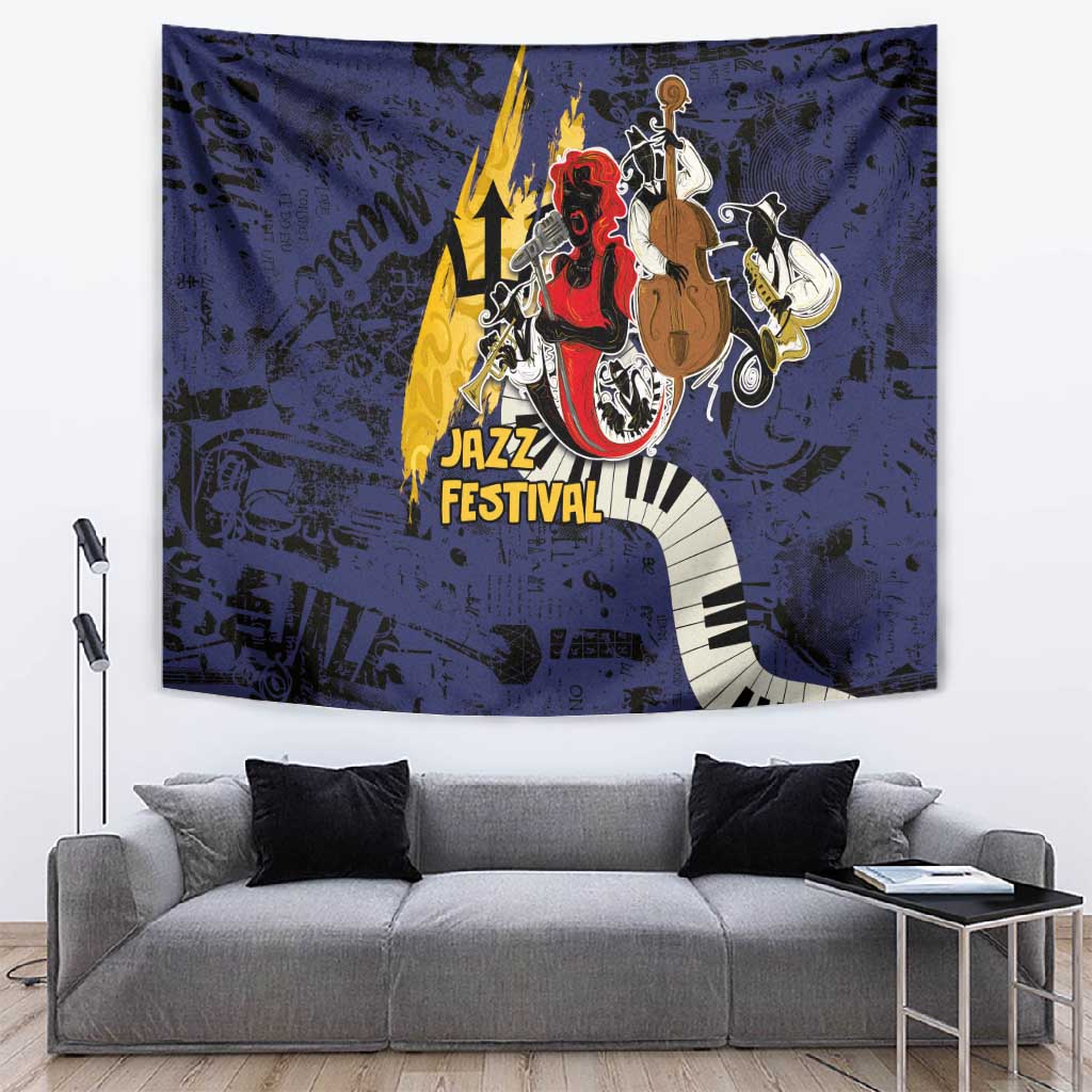 Afro-Barbados Jazz Festival Tapestry Abstract Jazz Art LT03