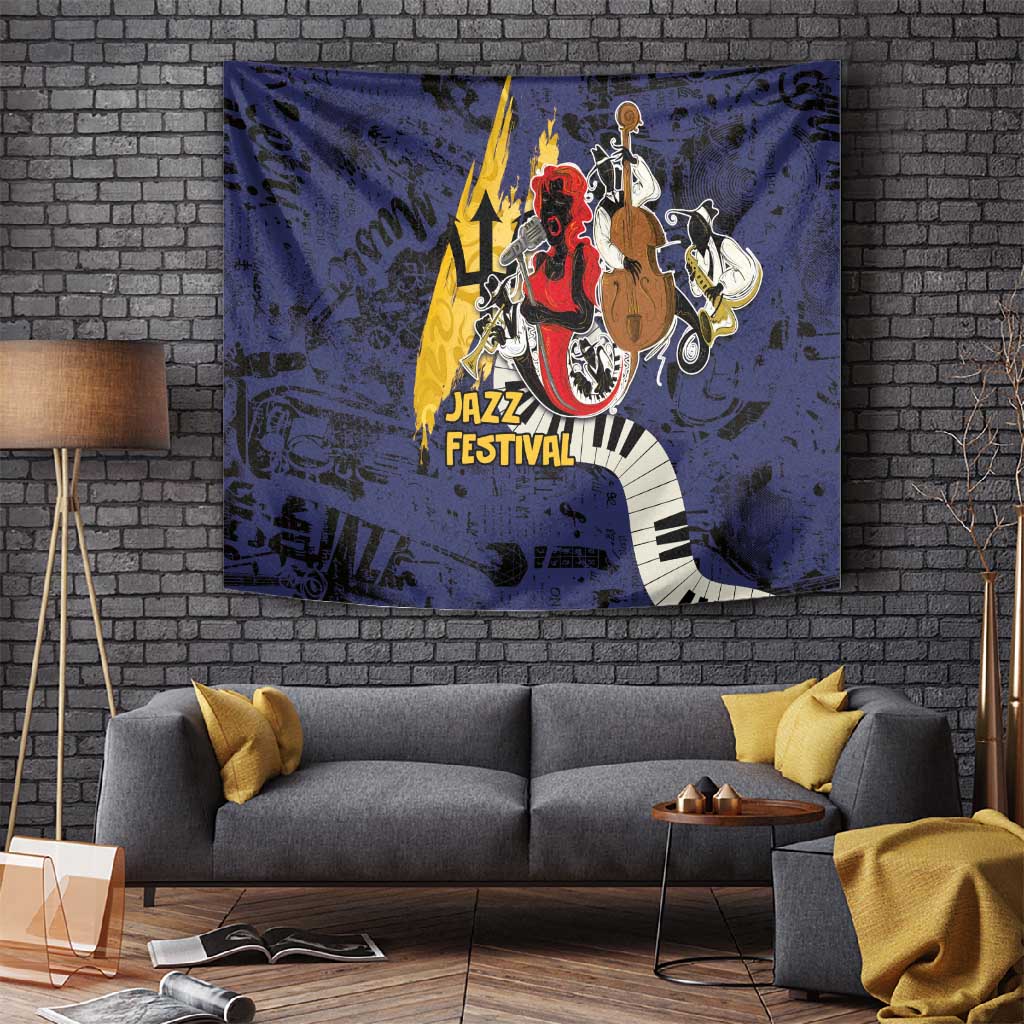 Afro-Barbados Jazz Festival Tapestry Abstract Jazz Art LT03