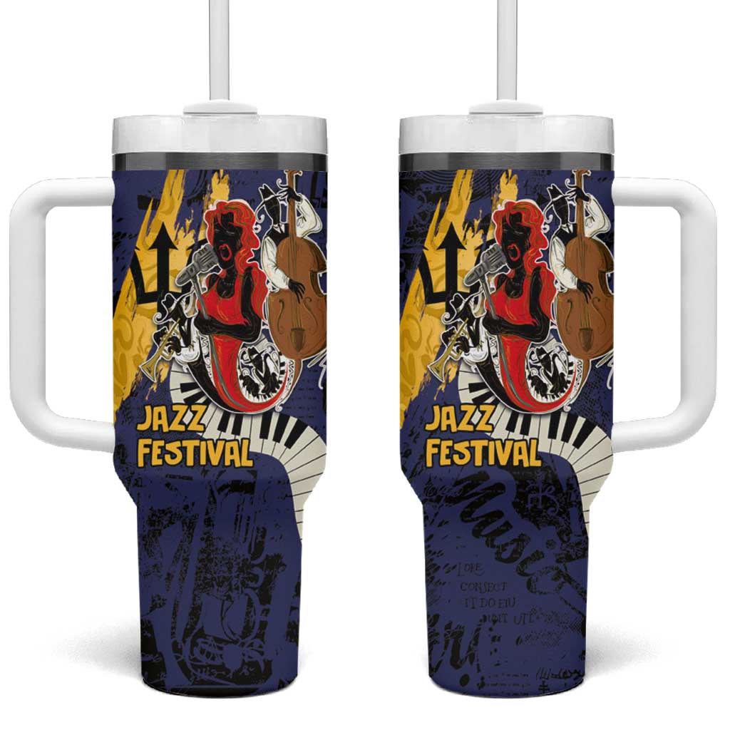 Afro-Barbados Jazz Festival Tumbler With Handle Abstract Jazz Art LT03