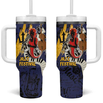 Afro-Barbados Jazz Festival Tumbler With Handle Abstract Jazz Art LT03