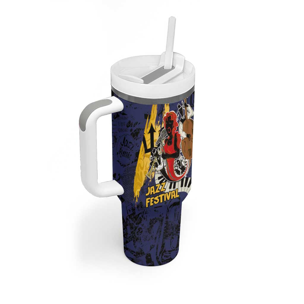 Afro-Barbados Jazz Festival Tumbler With Handle Abstract Jazz Art LT03