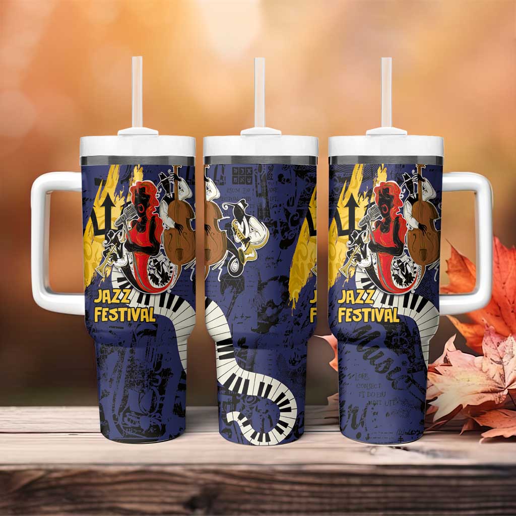 Afro-Barbados Jazz Festival Tumbler With Handle Abstract Jazz Art LT03
