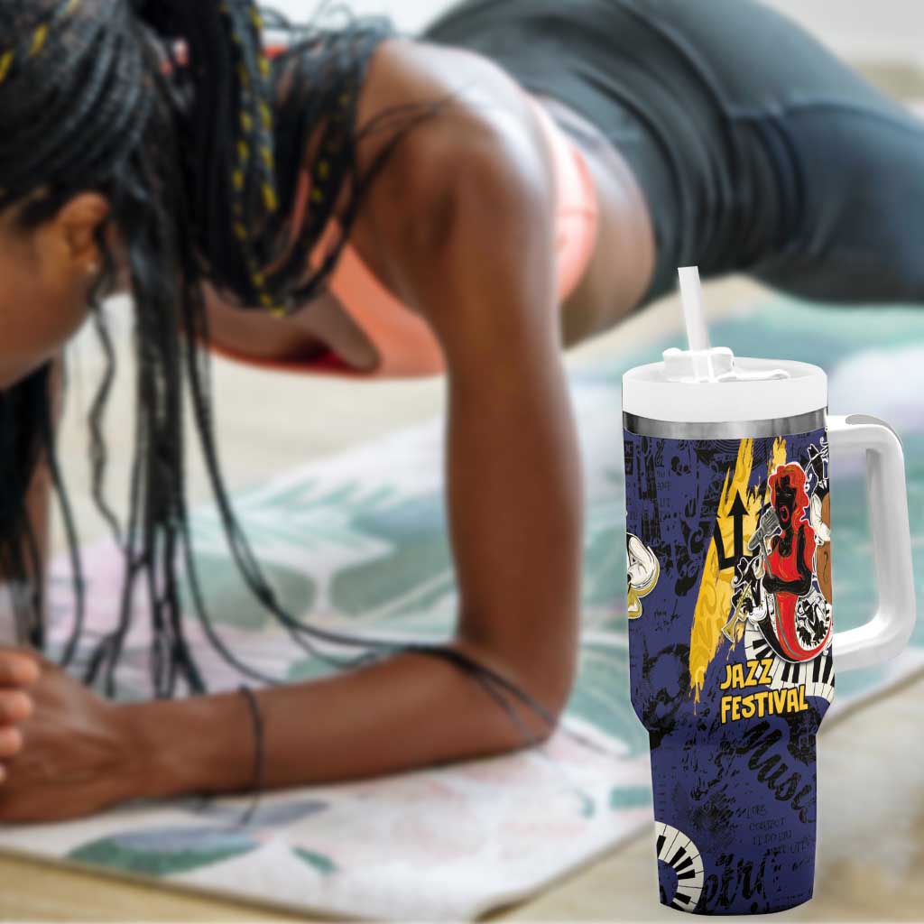 Afro-Barbados Jazz Festival Tumbler With Handle Abstract Jazz Art LT03