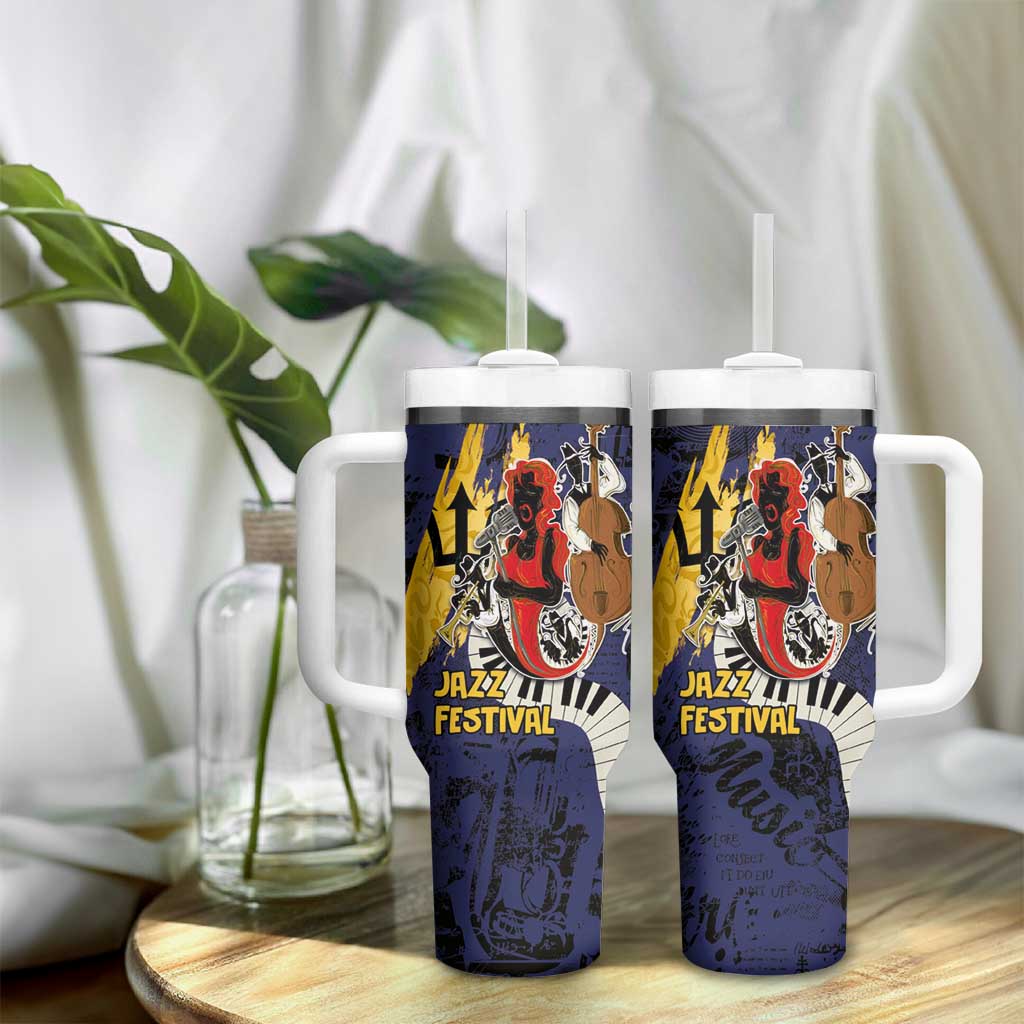 Afro-Barbados Jazz Festival Tumbler With Handle Abstract Jazz Art LT03