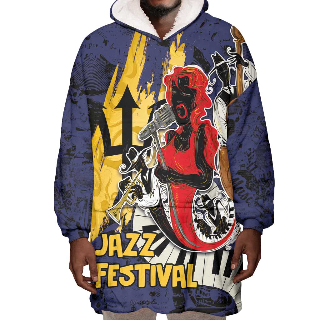 Afro-Barbados Jazz Festival Wearable Blanket Hoodie Abstract Jazz Art LT03