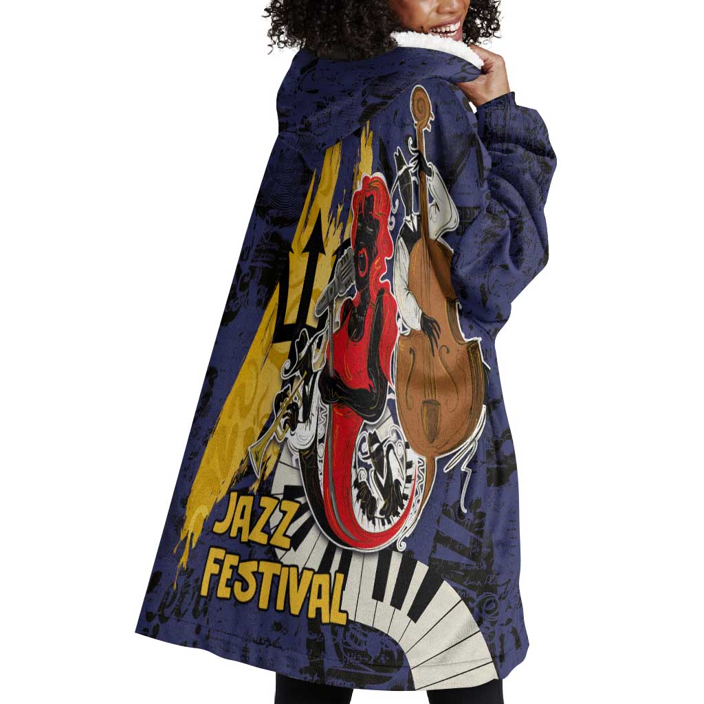 Afro-Barbados Jazz Festival Wearable Blanket Hoodie Abstract Jazz Art LT03