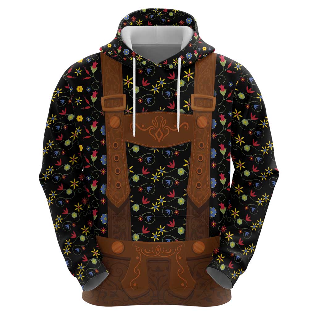 Traditional German Costume - Lederhosen Hoodie Folk Floral Pattern Style LT03