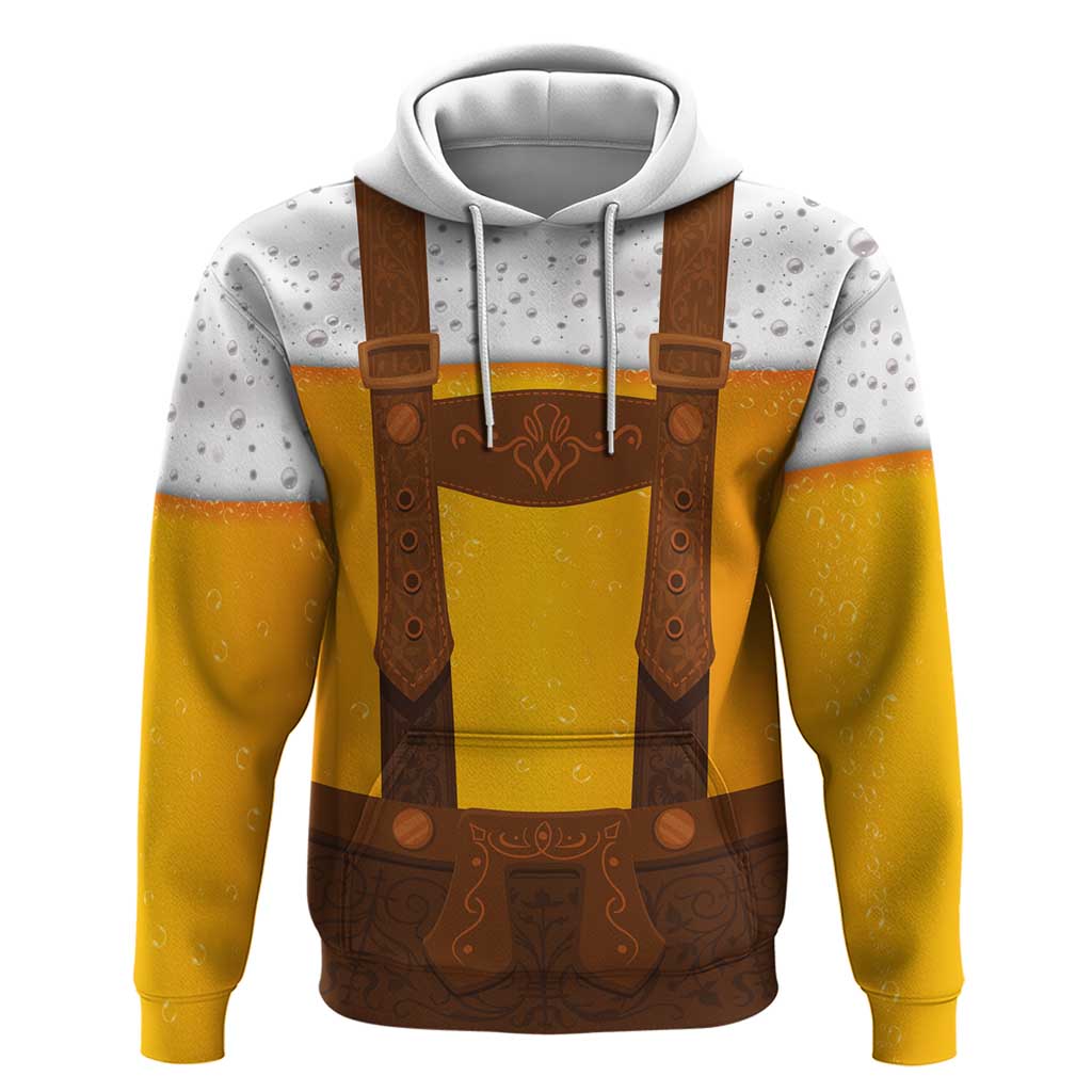 Traditional German Costume - Lederhosen Hoodie Oktoberfest Beer Head Funny Style LT03