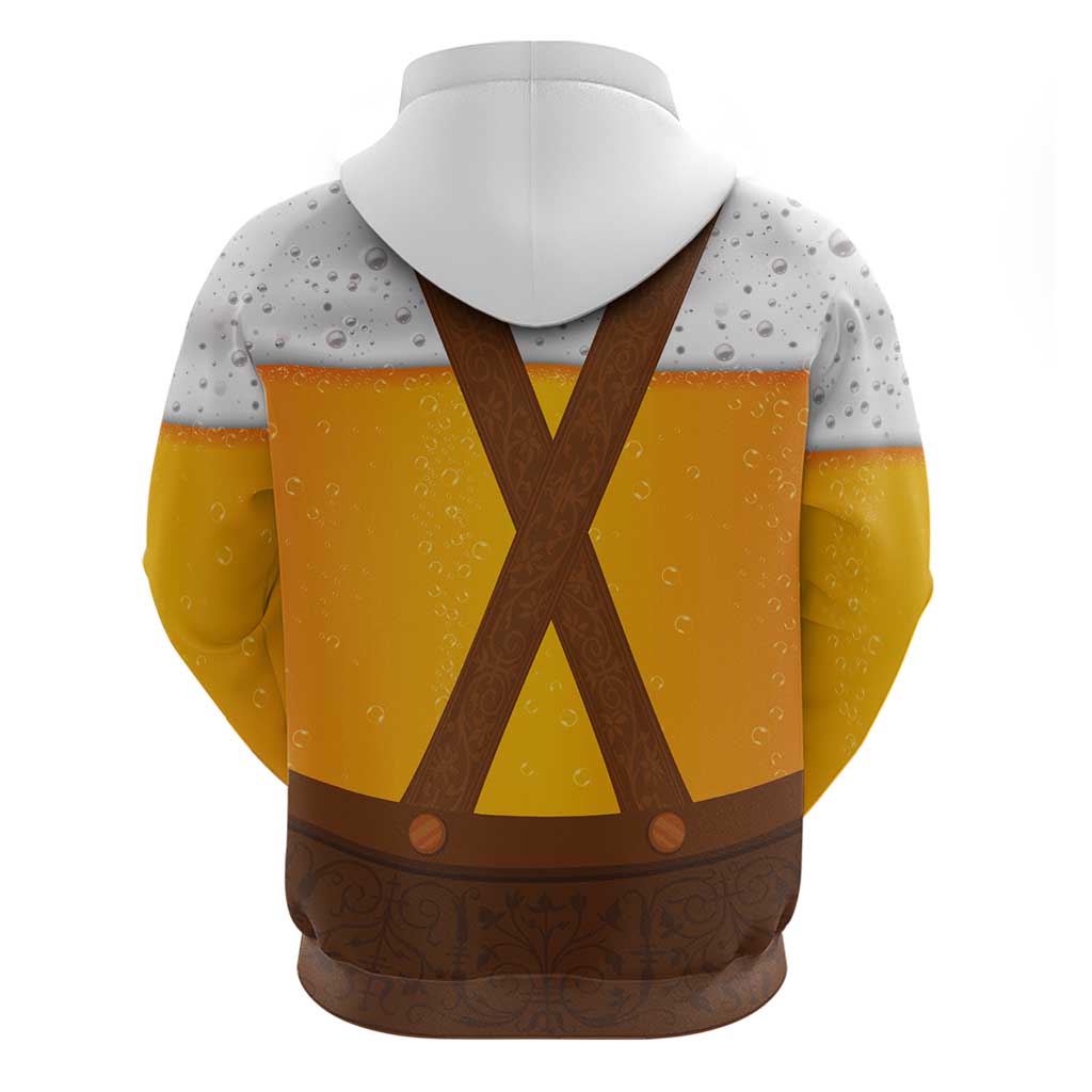 Traditional German Costume - Lederhosen Hoodie Oktoberfest Beer Head Funny Style LT03