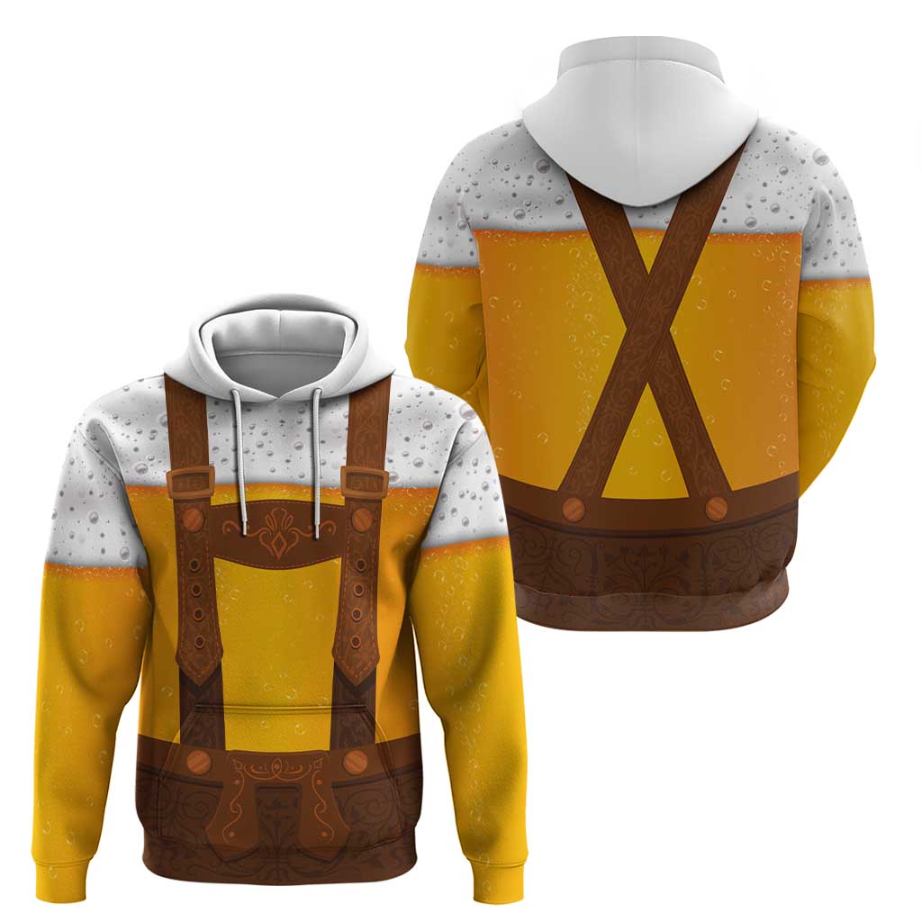 Traditional German Costume - Lederhosen Hoodie Oktoberfest Beer Head Funny Style LT03
