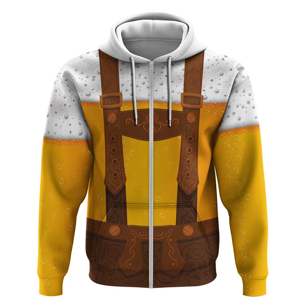 Traditional German Costume - Lederhosen Hoodie Oktoberfest Beer Head Funny Style LT03