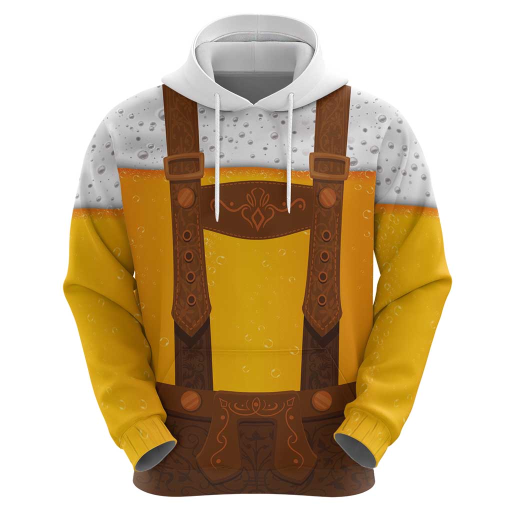 Traditional German Costume - Lederhosen Hoodie Oktoberfest Beer Head Funny Style LT03