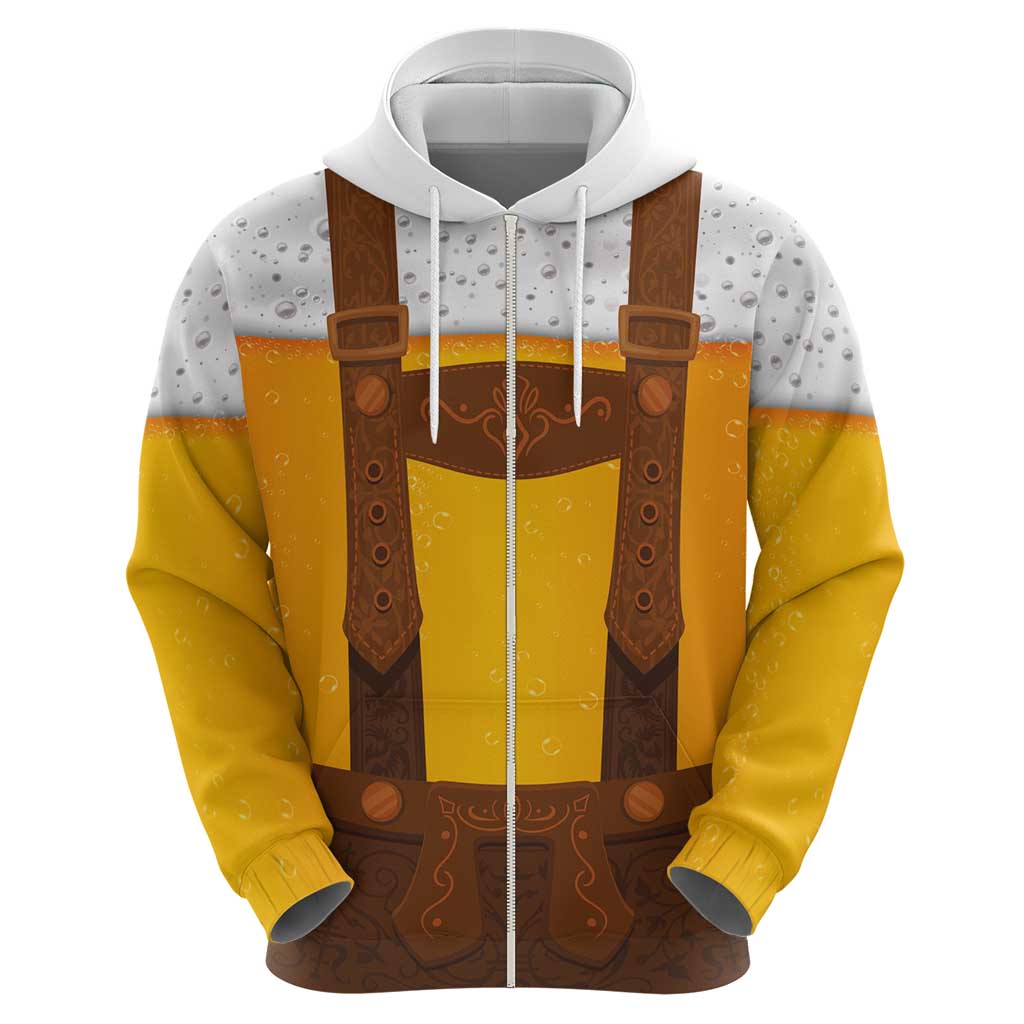 Traditional German Costume - Lederhosen Hoodie Oktoberfest Beer Head Funny Style LT03