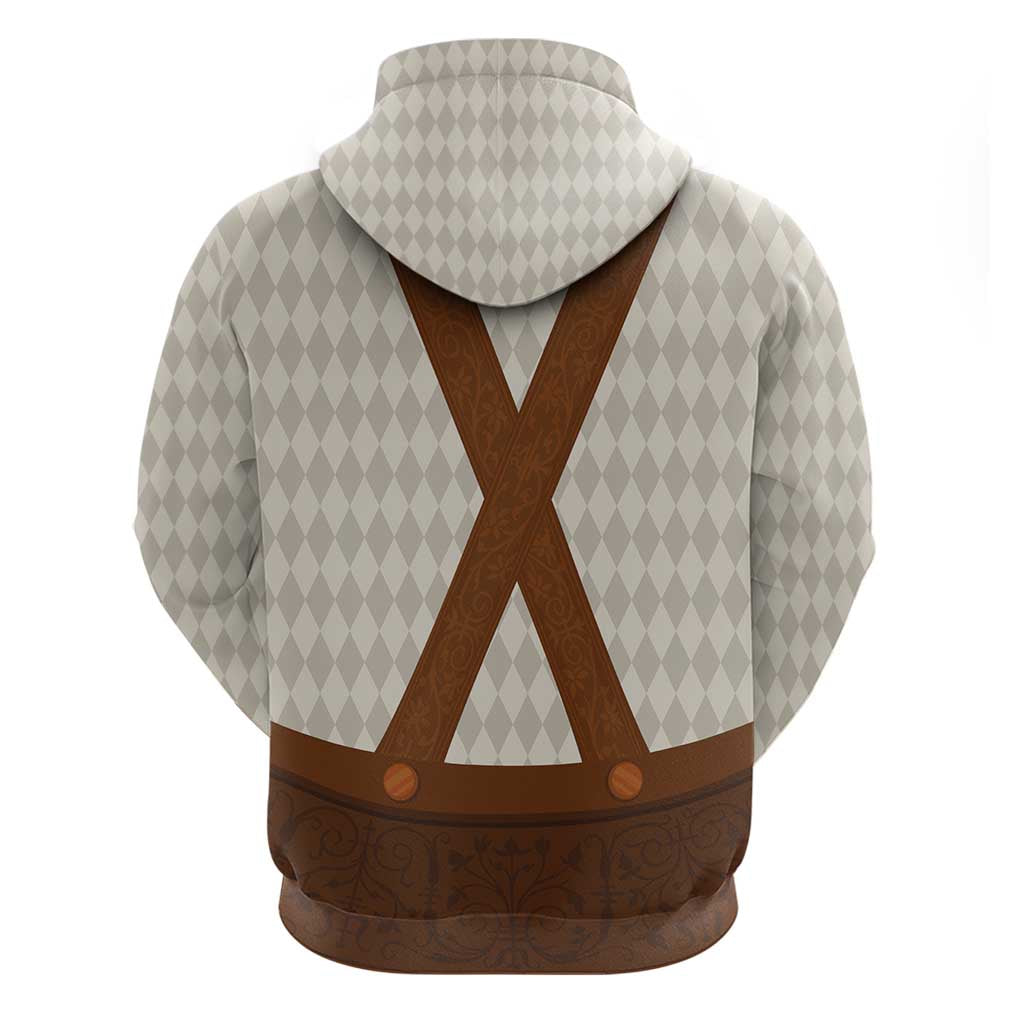 Traditional German Costume - Lederhosen Hoodie Old Vintage Bavarian Pattern LT03