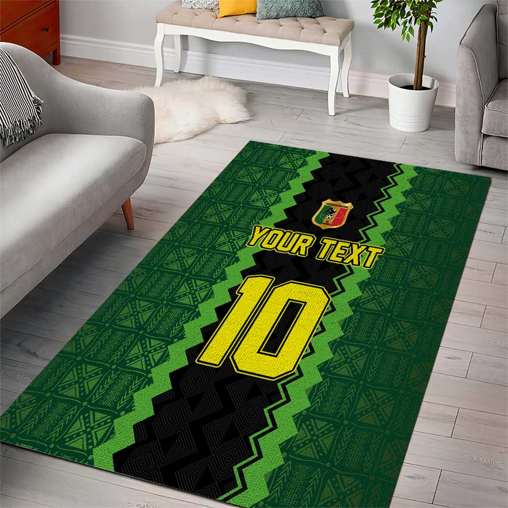 Custom Mali Football Area Rug Les Aigles-Green, Gold & Red LT03