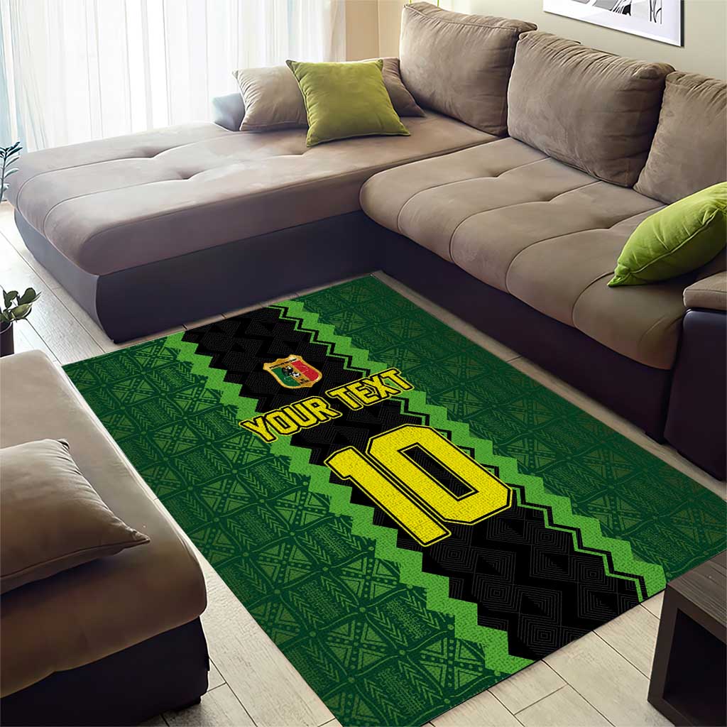Custom Mali Football Area Rug Les Aigles-Green, Gold & Red LT03