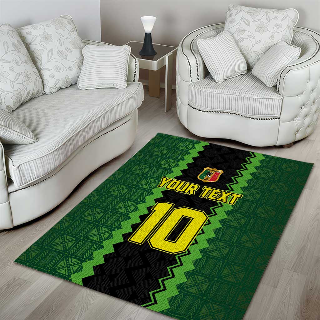 Custom Mali Football Area Rug Les Aigles-Green, Gold & Red LT03