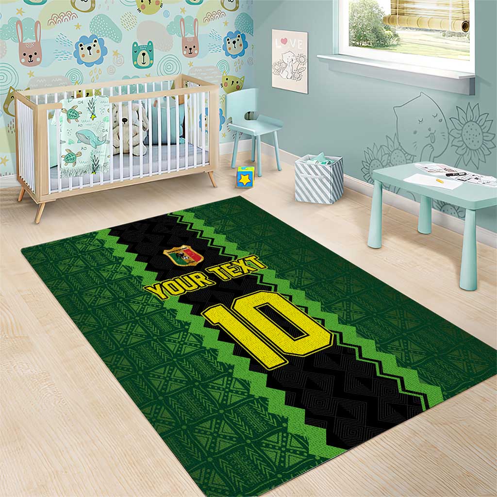 Custom Mali Football Area Rug Les Aigles-Green, Gold & Red LT03