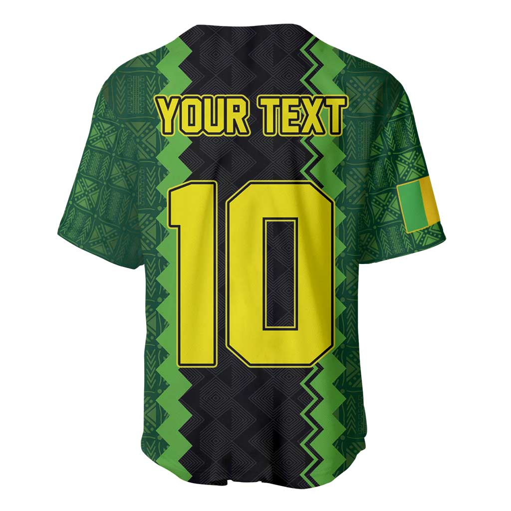 Custom Mali Football Baseball Jersey Les Aigles-Green, Gold & Red LT03