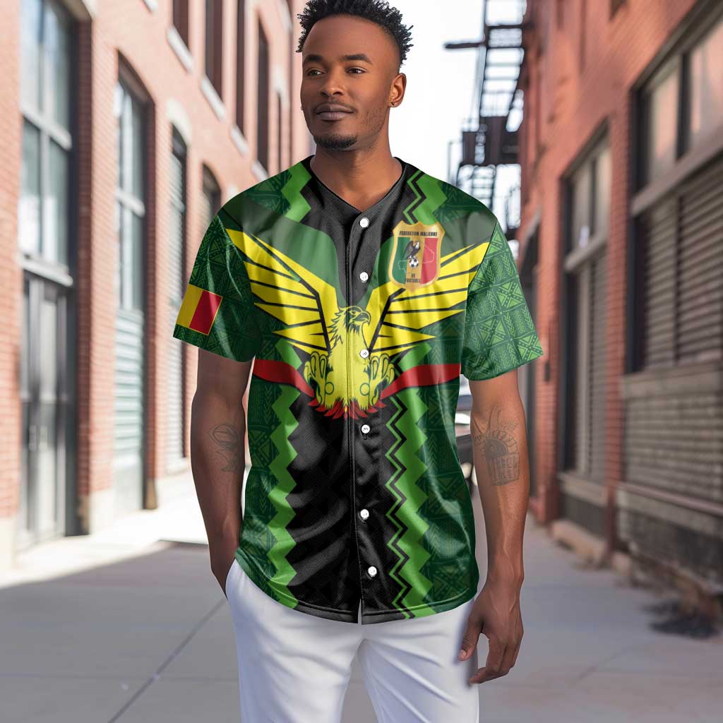Custom Mali Football Baseball Jersey Les Aigles-Green, Gold & Red LT03