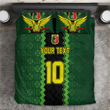 Custom Mali Football Bedding Set Les Aigles-Green, Gold & Red LT03
