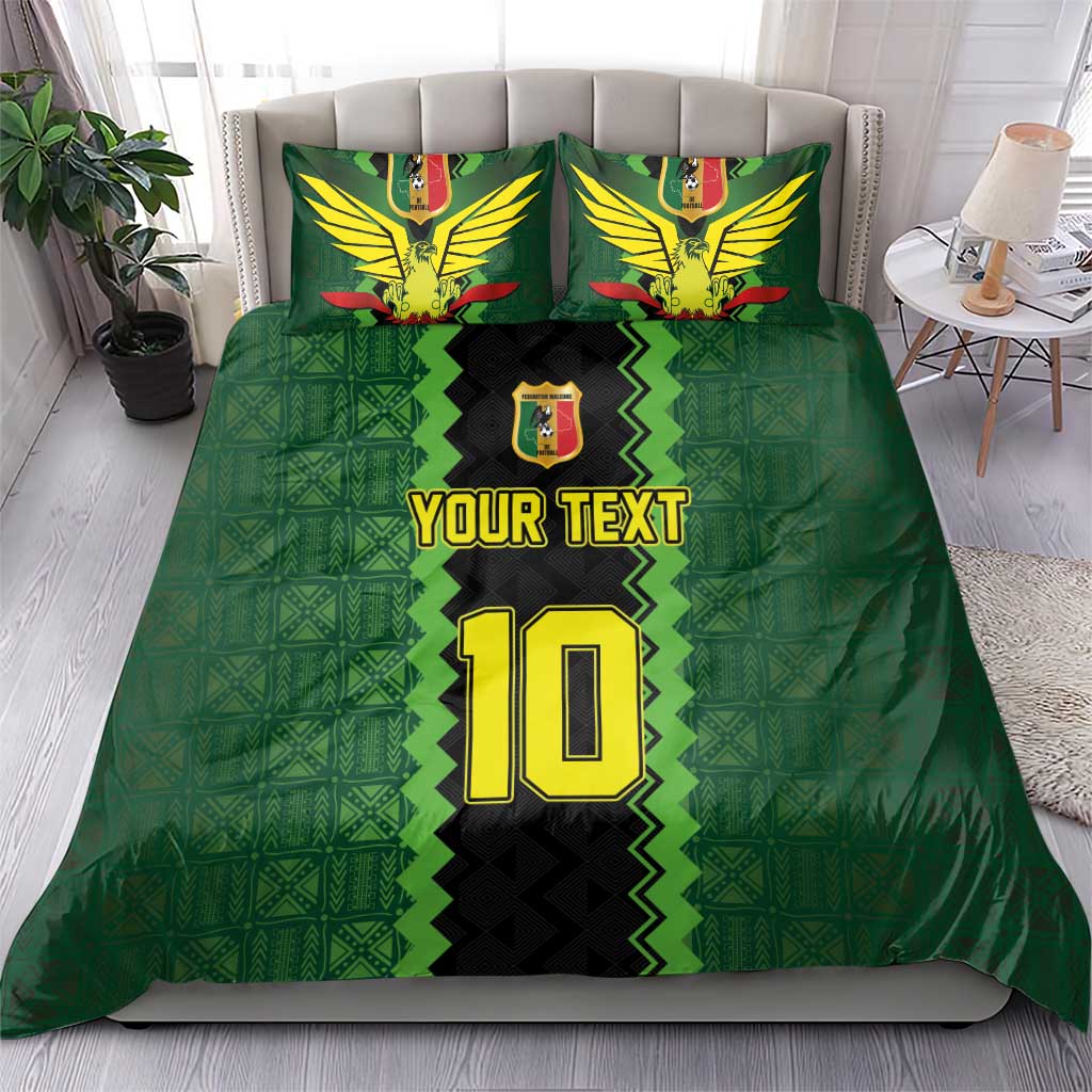 Custom Mali Football Bedding Set Les Aigles-Green, Gold & Red LT03