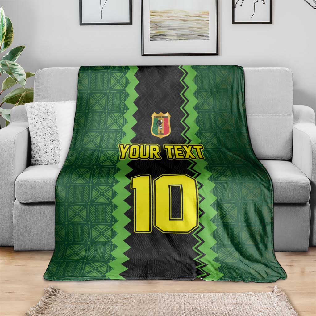 Custom Mali Football Blanket Les Aigles-Green, Gold & Red LT03